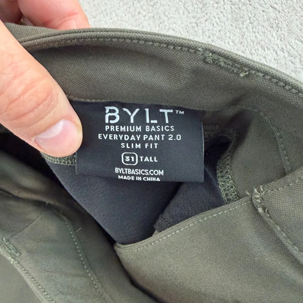 Bylt‎ Everyday Pants 2.0 Men 31Tx32 Tall Performance Slim Fit Stretch NWOT $128